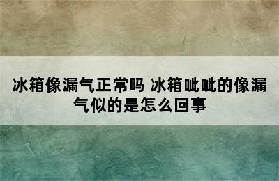 冰箱像漏气正常吗 冰箱呲呲的像漏气似的是怎么回事